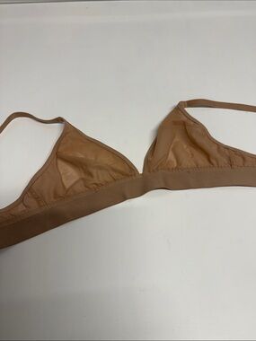 Negative mesh Everyday Triangle Bralette in Tan